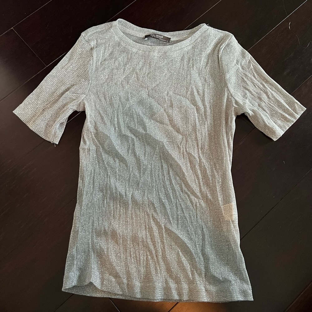 Sheer sparkly Zara top